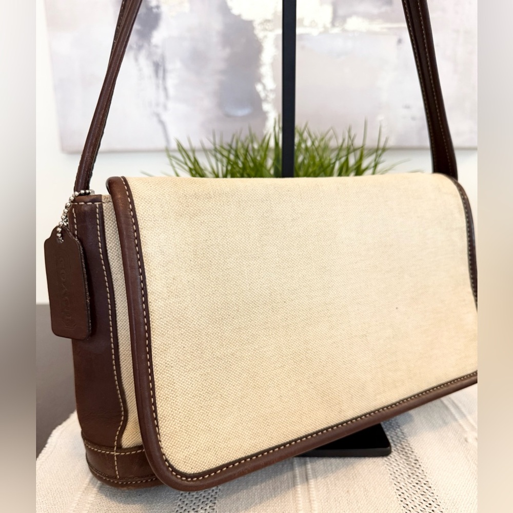 Coach Bleeker Vintage Linen and Leather Made in USA - Picture 3 of 9
